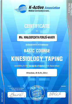 Kliknij - Certyfikat kinezyterapeutyczny